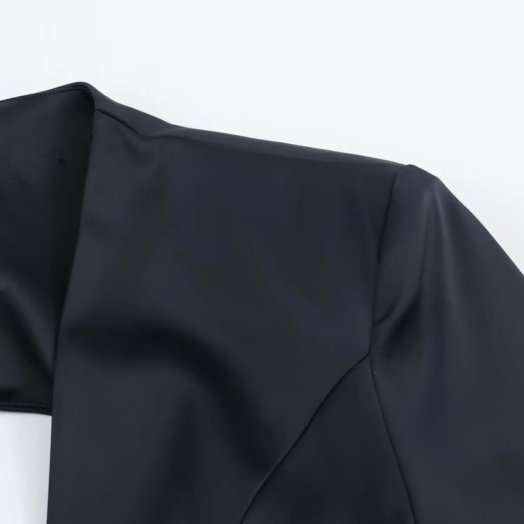 TFMLN 2026 Women Cut Out Ball Gown Dress Sexy Deep V Neck Long Sleeve Casual Party Mini Dresses Fashion Backless Clothing