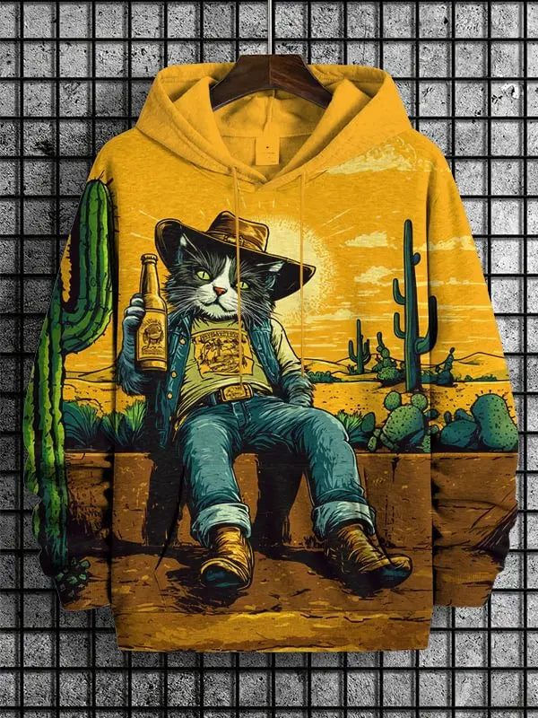 2026 Men's Hoodies Funny Cat Dinosaur UFO Art 3D Printed Cartoon Sweatshirt Men Women Tracksuit Oversized Casual Street Y2k Coat
