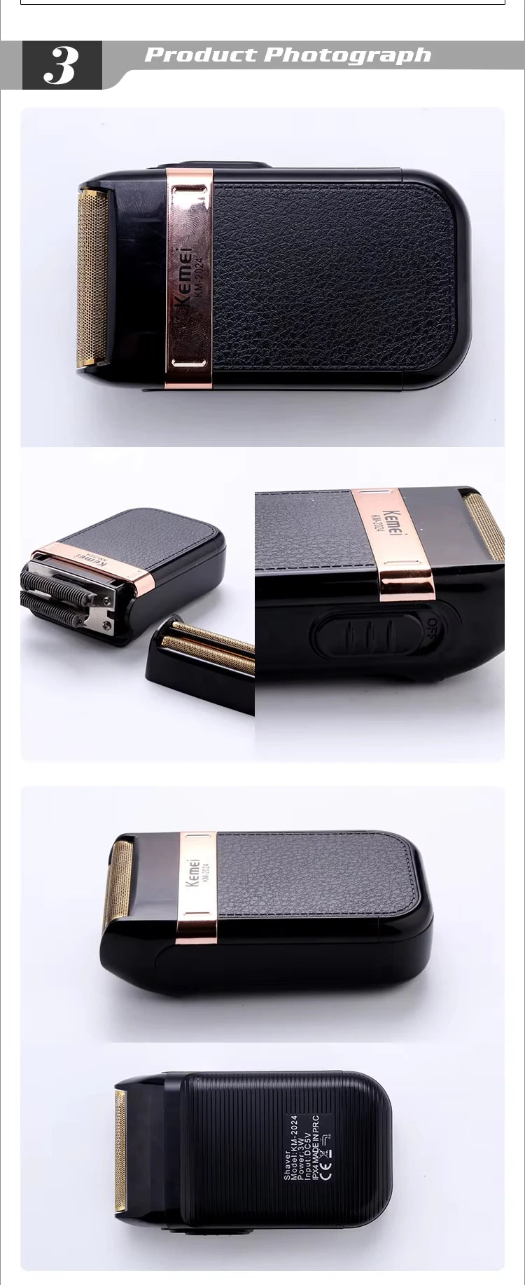 Kemei KM-2628 KM-678 KM-2024 Professional Electric Hair Clippers Beard Clipper Rechargeable Men's Shaver Hair Trimmer Kit