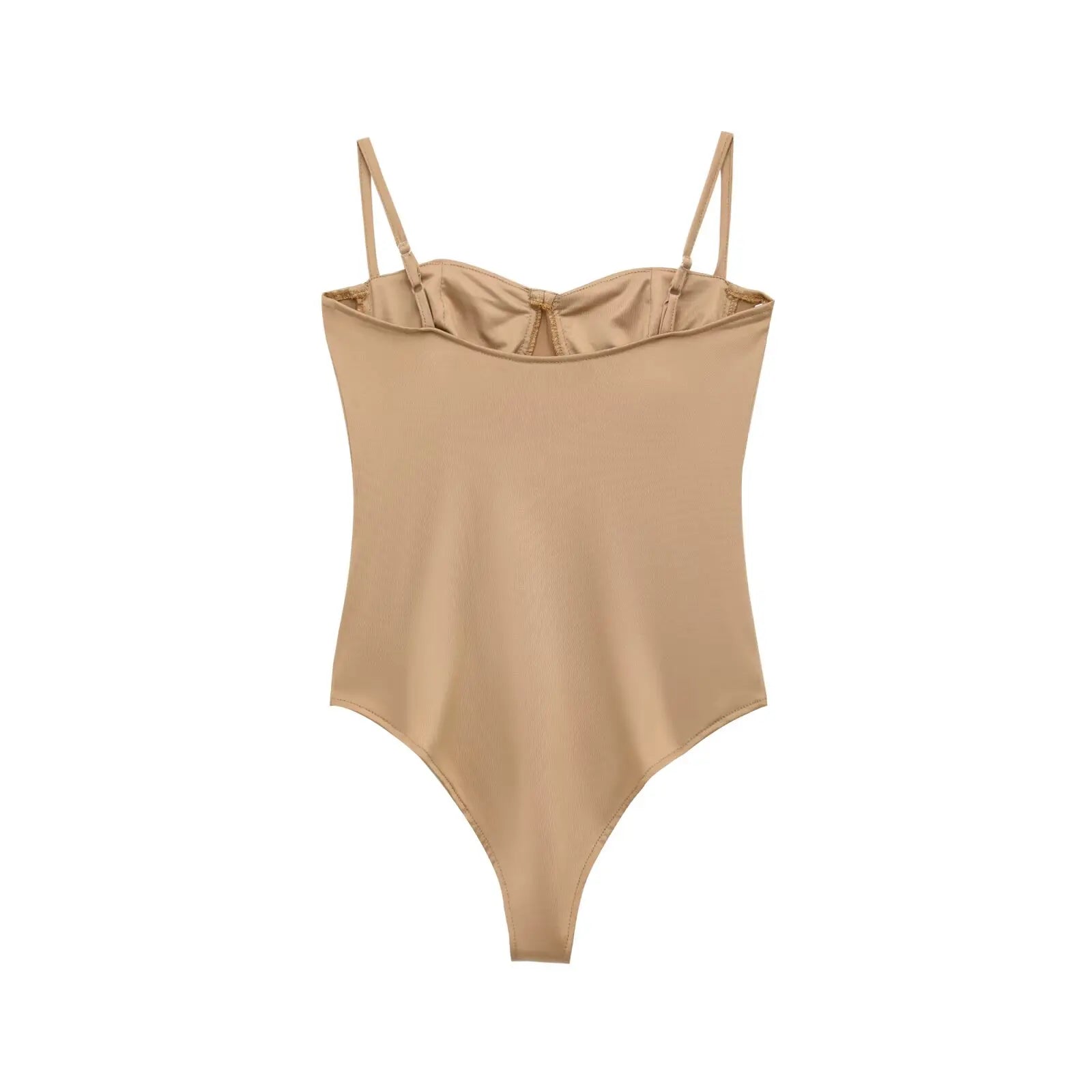 Zevity 2025 Women Sexy Spaghetti Strap Inner Style Beach Wear Bodysuits Ladies Soft Slim Swimsuit Playsuits Mujer Rompers LS9043