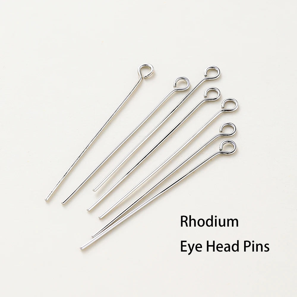 100pcs/lot 14K 18K Gold Plated 16-50mm Ball Head Pins DIY Jewelry Making Findings Brass Metal Flat Head Eye Head Pins Supplies