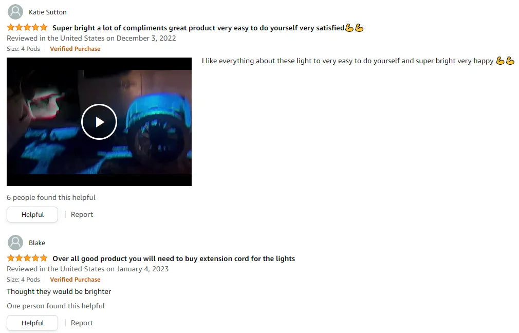 Honalia LED Rock Lights for Trucks 4/6/8/10/12 Pods RGB Truck Rock Lights Kits with App Control for ATV UTV RZR