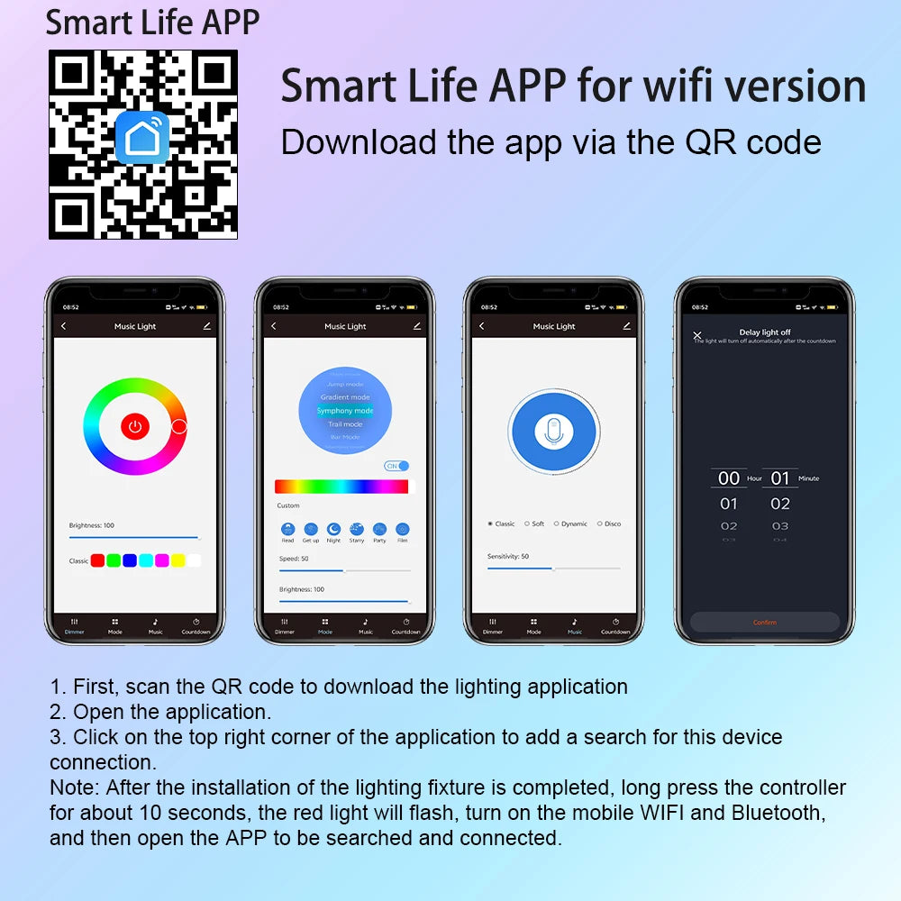 Music Light Bar RGBIC Pickup Rhythm Lights Desktop Strip Light APP Control USB Atmosphere Lamp For Gaming Bedroom TV Backlight