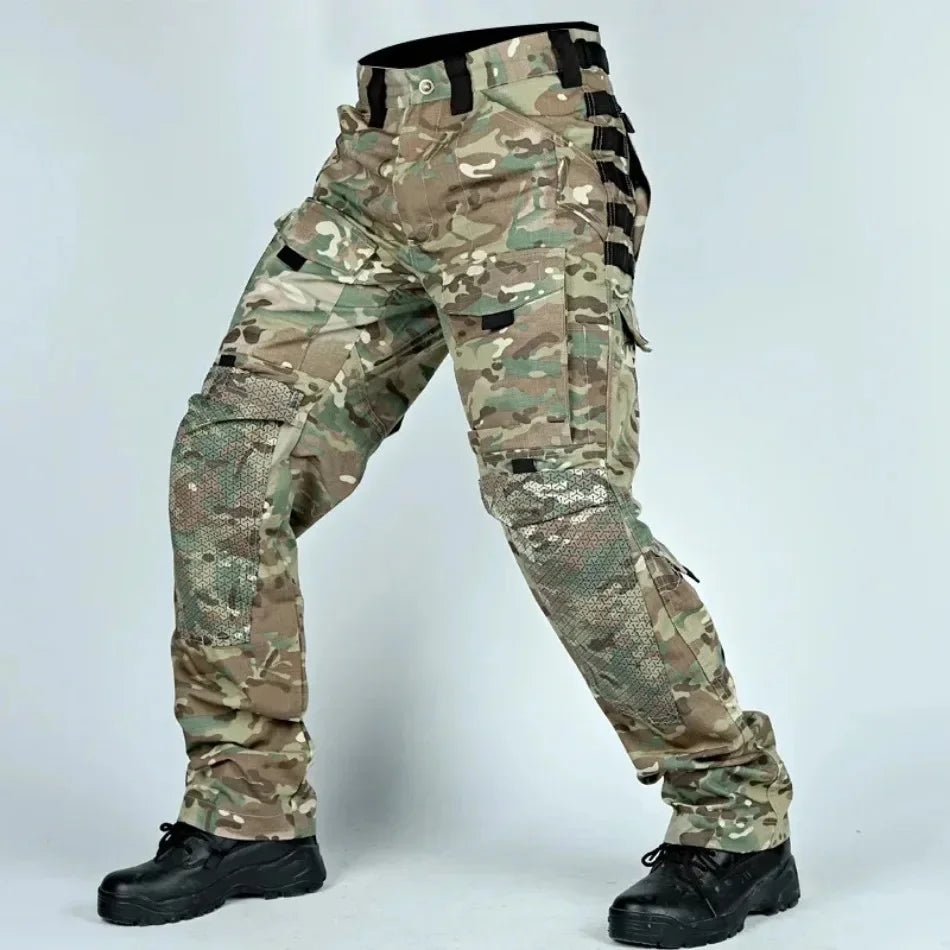 New Men Tactical Pants Quick Dry Multi-Pocket Cargo Pants Casual Trousers Wear-Resistant Workwear Hiking Trainning Pant Loose