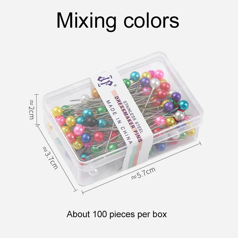 100pcs Sewing Pins for Fabric with Box Straight Pin Positioning Needle Household Craft Sewing Tools Jewelry DIY Decoration TMZ