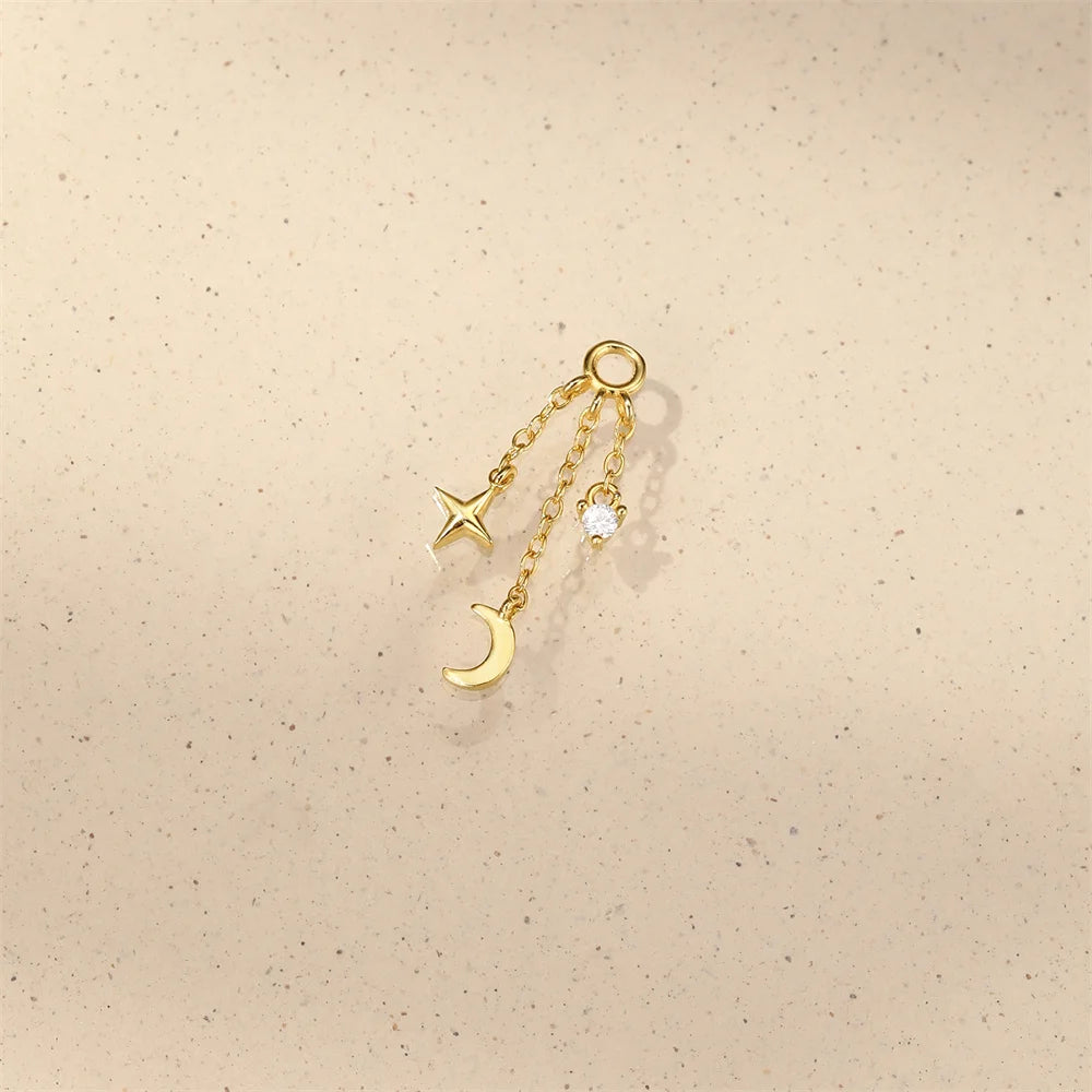 Aide 1pc 925 Sterling Silver Mini Zircon Thick Flat Screw Back Drop Earrings For Women K Gold Piercing Stud Earrings Jewelry