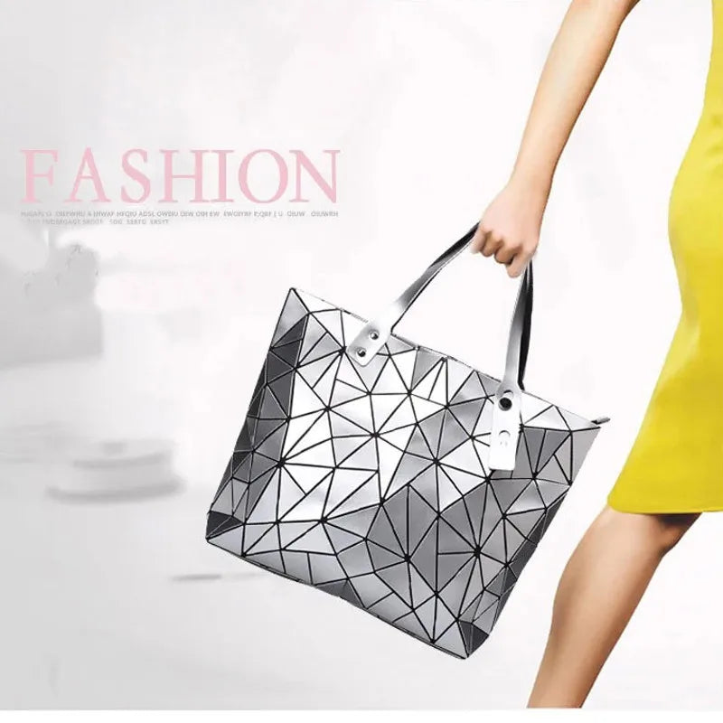 New Gold Handbags Bags For Women 2026 Summer Large Tote Bag Ladies Geometric Messenger Shoulder Bag Beach Luxury Designer Silver