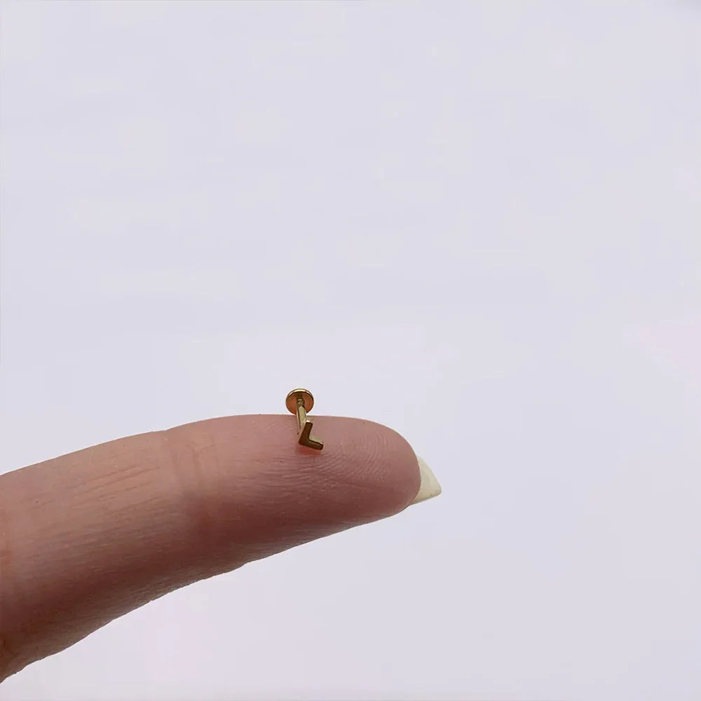 Aide 1pc 925 Sterling Silver Mini Zircon Thick Flat Screw Back Drop Earrings For Women K Gold Piercing Stud Earrings Jewelry