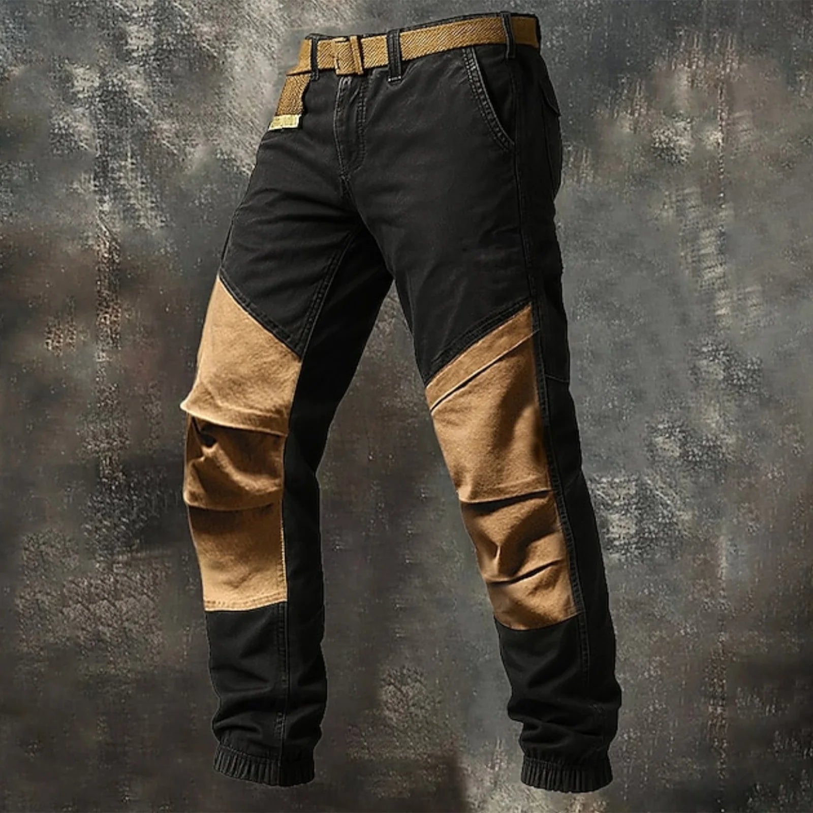 Leg Binding Color Blocked Work Pants Outdoor Hiking Pants Men'S Casual Pants Spring And Autumn Men'S Work Pants