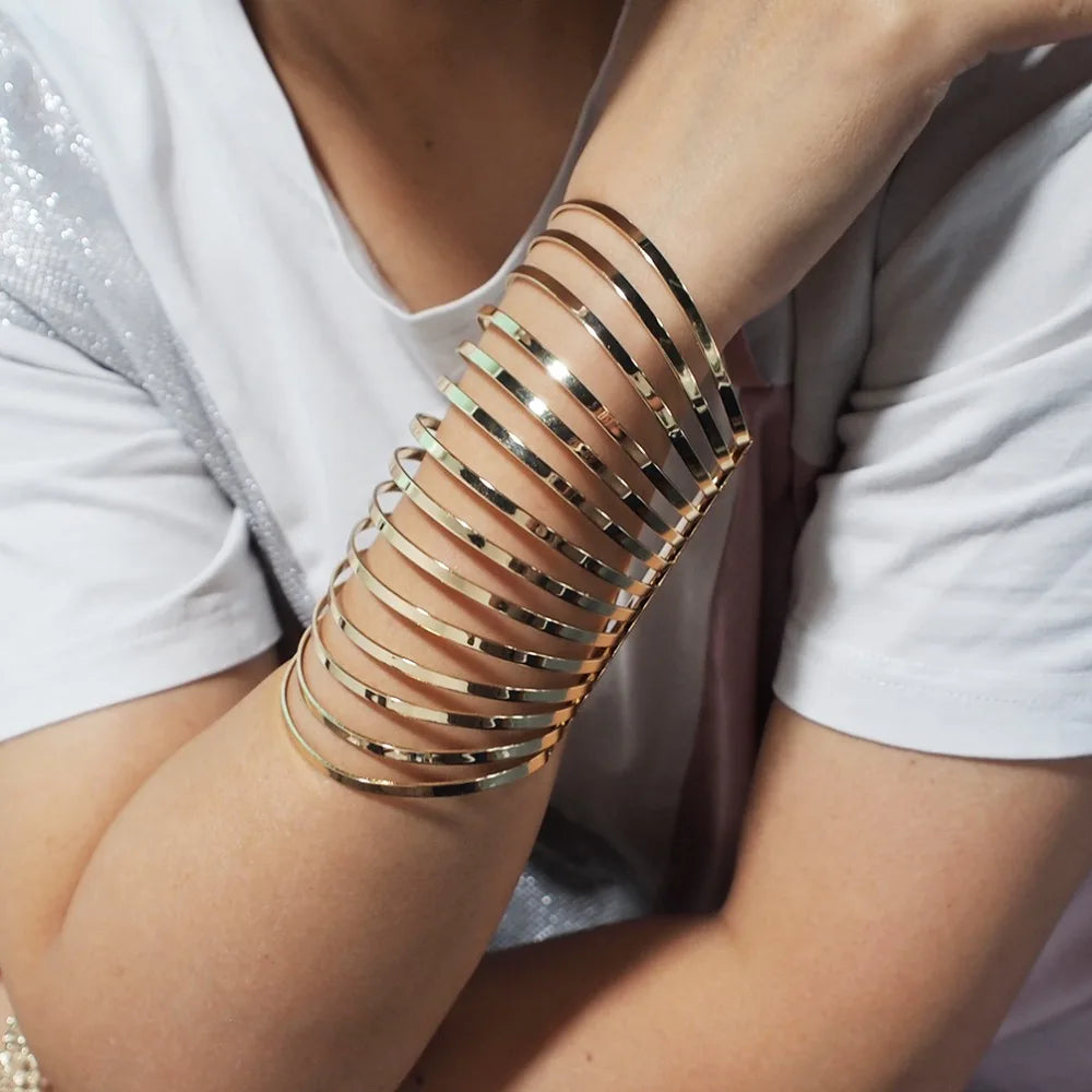 KDLUN African Bib Torques Chokers Necklaces For Women Statement Metal Geometric Collar Necklace Indian Jewelry Boho Design