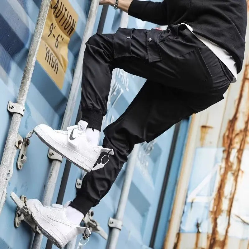 2025 New Trendy Solid Color Pants, Multi Flap Pocket Men's Cargo Pants, Loose Casual Outdoor Pants, Men's Work Pants oversized