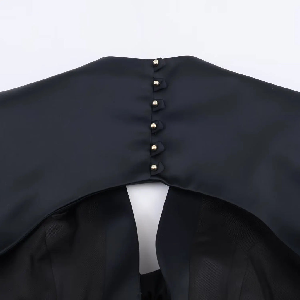 TFMLN 2026 Women Cut Out Ball Gown Dress Sexy Deep V Neck Long Sleeve Casual Party Mini Dresses Fashion Backless Clothing