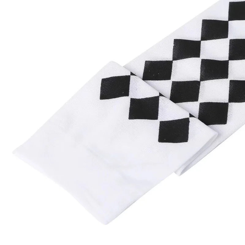 Clown Asymmetrical Striped Printed Over Knee Long Sock Halloween Thigh Highs Stockings Cosplay Costume Tights for Women