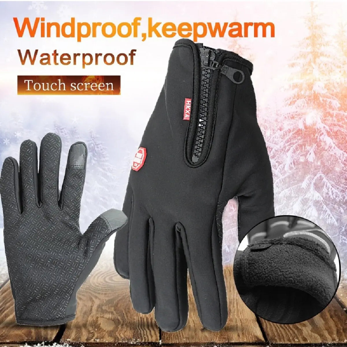Windproof Warm Gloves For Winter Anti Slip Silicon Touch Screen Full Finger Cold-proof Bicycle Cycling Touchscreen Sport Gloves