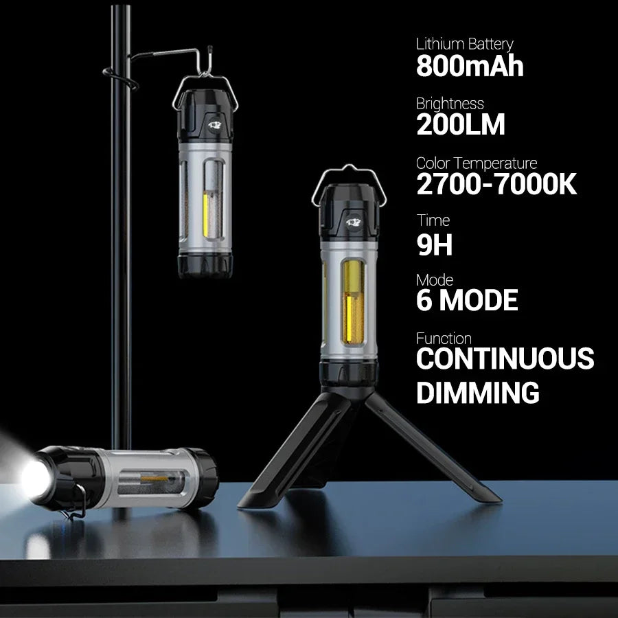 K1 Camping Lantern - 1000LM Bright LED,Adjustable Warm/Cool Light, Portable Hook & Handle for Tent, Outdoor, Emergency, Hiking