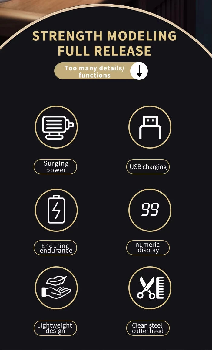 Kemei KM-2628 KM-678 KM-2024 Professional Electric Hair Clippers Beard Clipper Rechargeable Men's Shaver Hair Trimmer Kit