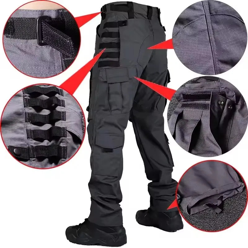 New Men Tactical Pants Quick Dry Multi-Pocket Cargo Pants Casual Trousers Wear-Resistant Workwear Hiking Trainning Pant Loose