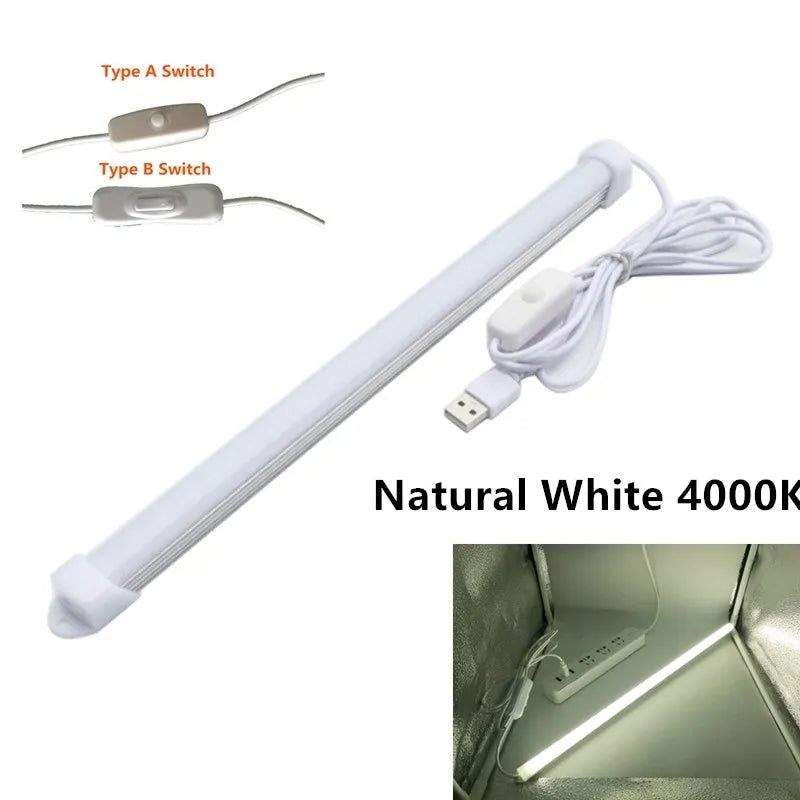USB LED Light Bar 5V Rigid LED Strip for the Kitchen Dimmable Aluminum Light Bar for Under Cabinet Lighting Warm Cool White
