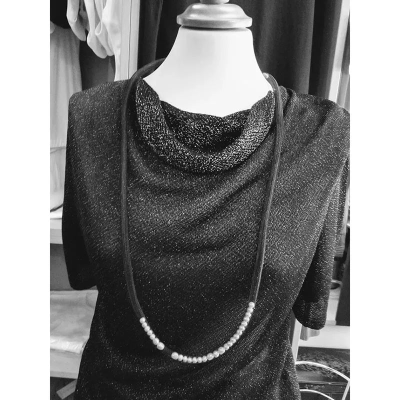 Chain Pendant Necklaces Women Statement Mesh Match Pearl Boho Gothic Handmade Necklaces Jewelry 2024 New Designer Luxury