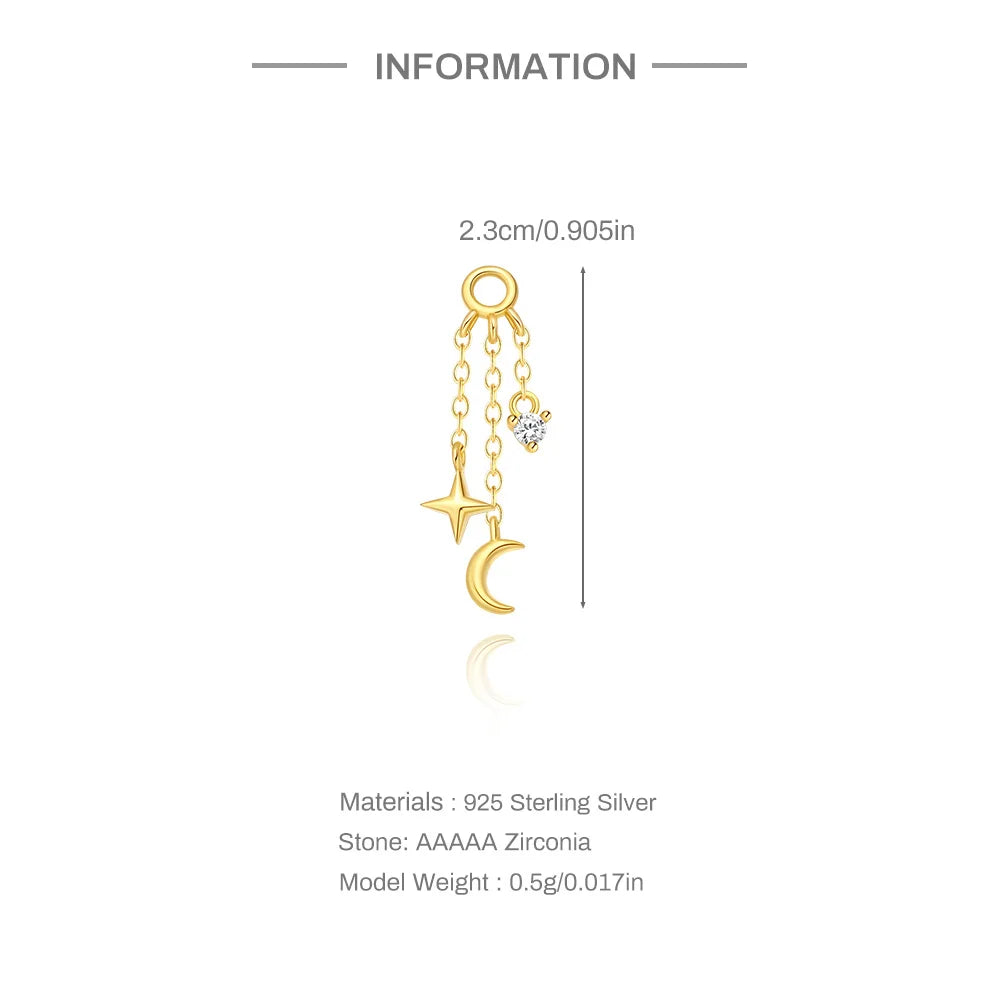 Aide 1pc 925 Sterling Silver Mini Zircon Thick Flat Screw Back Drop Earrings For Women K Gold Piercing Stud Earrings Jewelry