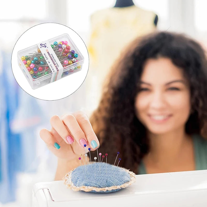 100pcs Sewing Pins for Fabric with Box Straight Pin Positioning Needle Household Craft Sewing Tools Jewelry DIY Decoration TMZ
