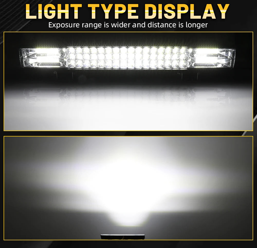 CO LIGHT 12"20"26"32"40" LED Light Bar 3-Rows 90000LM Flood Spot Offroad LED Driving Light for Pickup Truck SUV ATV UTV Boat 4x4