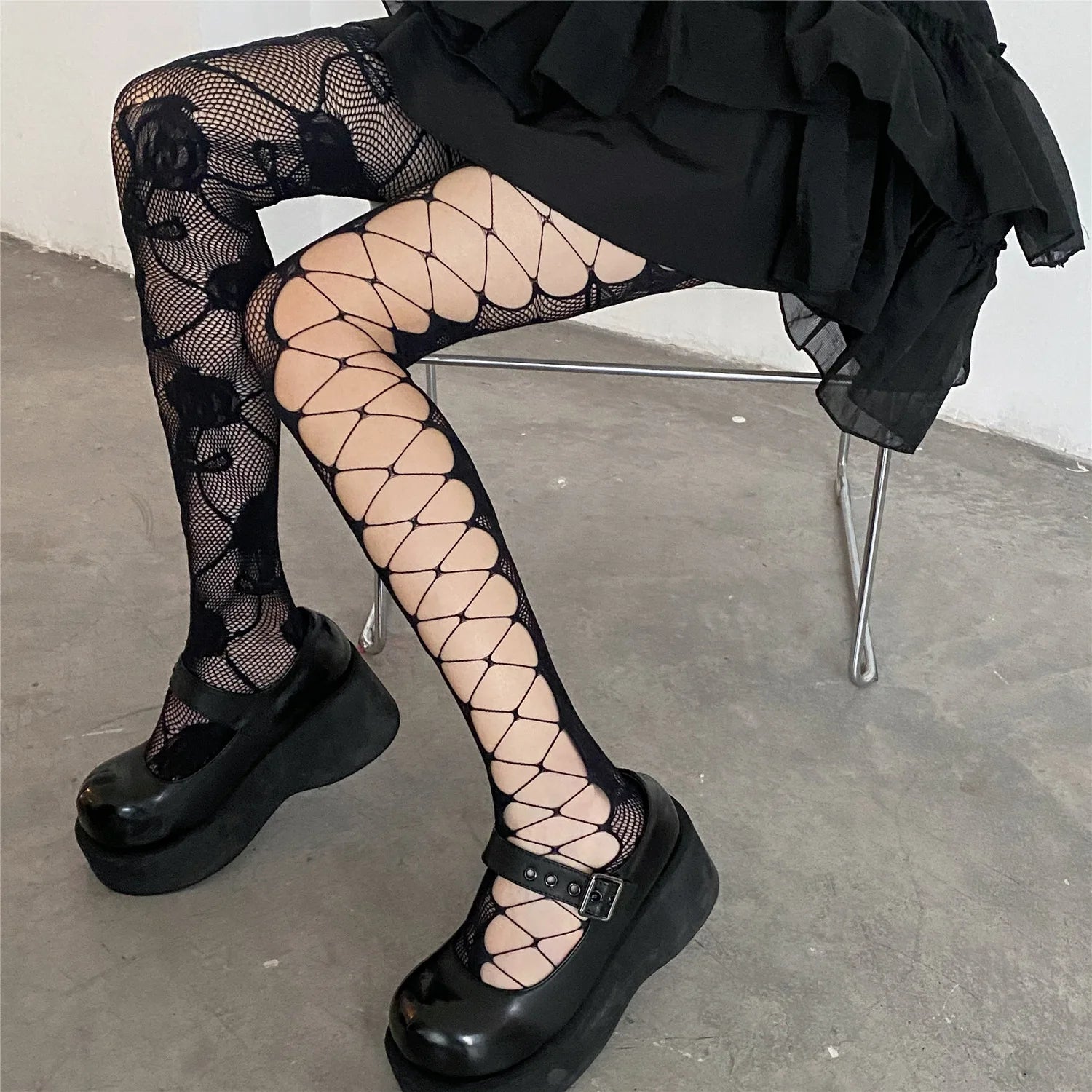 Fishnet Stockings Transparent Slim Fishnet Pantyhose Party Club Net Holes Black Tights Stocking Small/Middle/Big Mesh Stocks