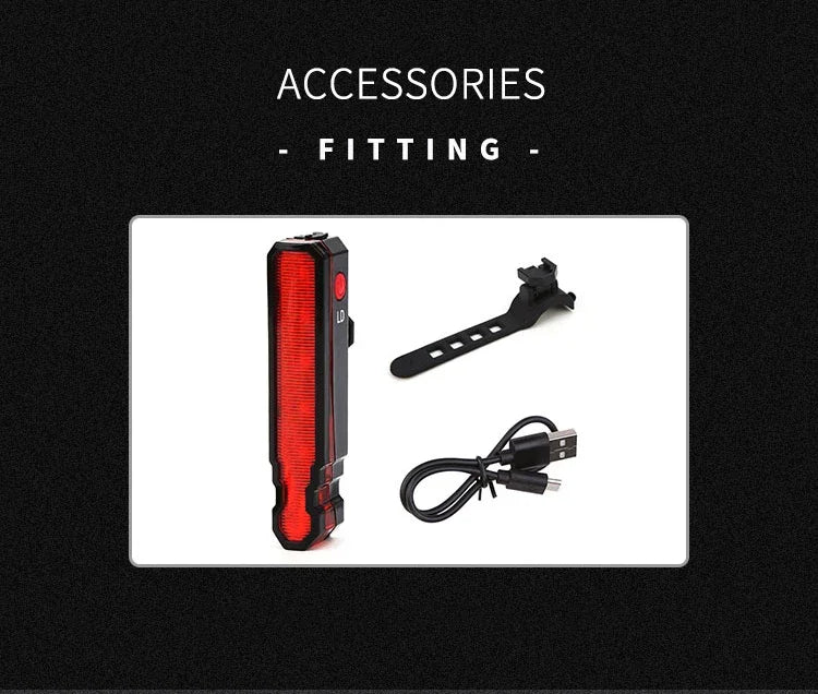 Bike Rear Light Laser Line Warning Lamp Waterproof Seatpost LED Light USB Rechargeable MTB Road Bicycle Taillight