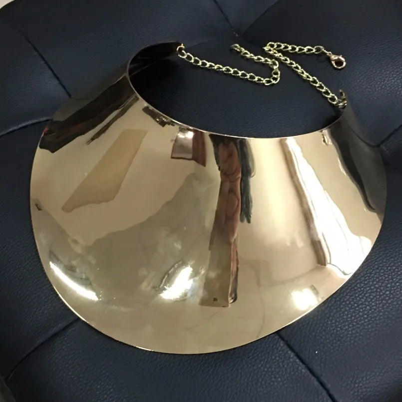 KDLUN African Bib Torques Chokers Necklaces For Women Statement Metal Geometric Collar Necklace Indian Jewelry Boho Design