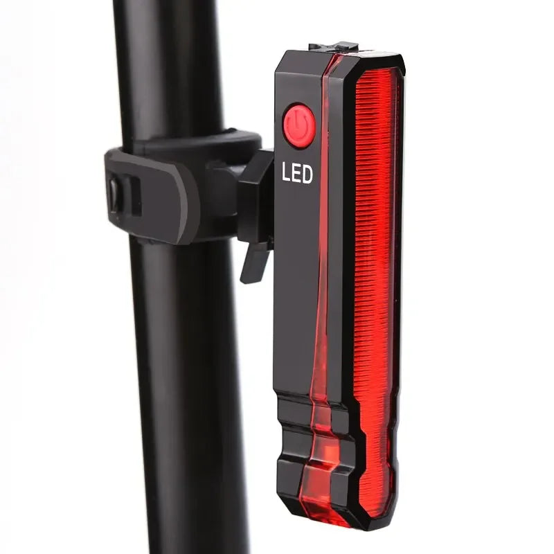 Bike Rear Light Laser Line Warning Lamp Waterproof Seatpost LED Light USB Rechargeable MTB Road Bicycle Taillight