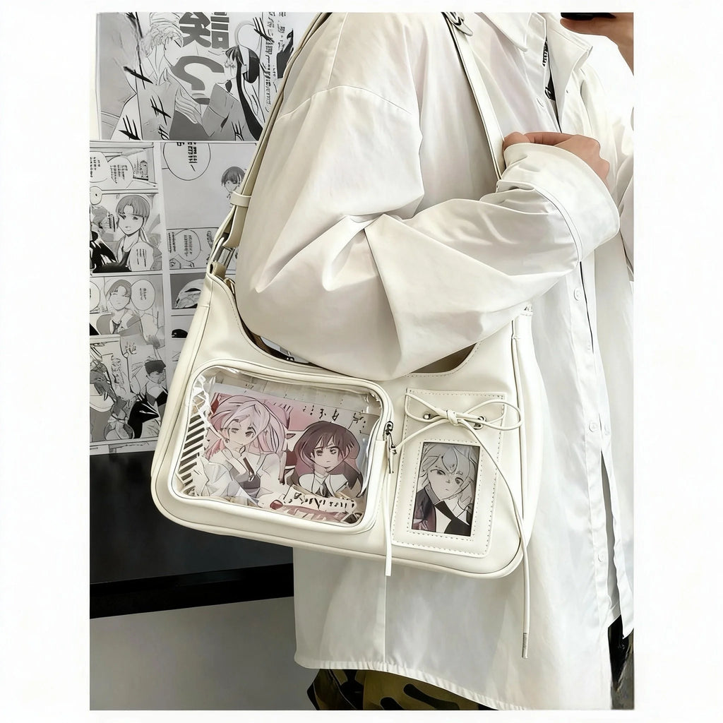 Y2k Harajuku Shoulder Bag Women Korean Transparent Ita Bag School Crossbody Bag Female Japanese Designer Preppy Handbag Purse