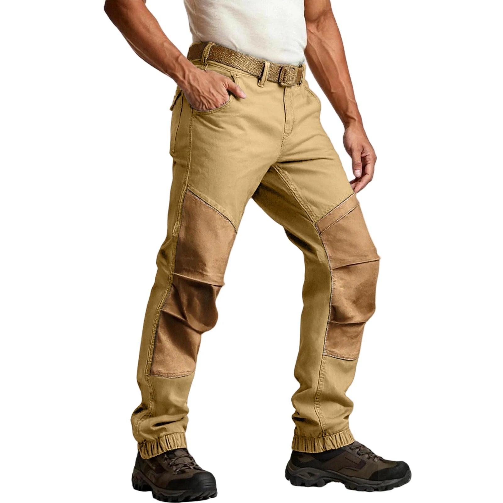 Leg Binding Color Blocked Work Pants Outdoor Hiking Pants Men'S Casual Pants Spring And Autumn Men'S Work Pants