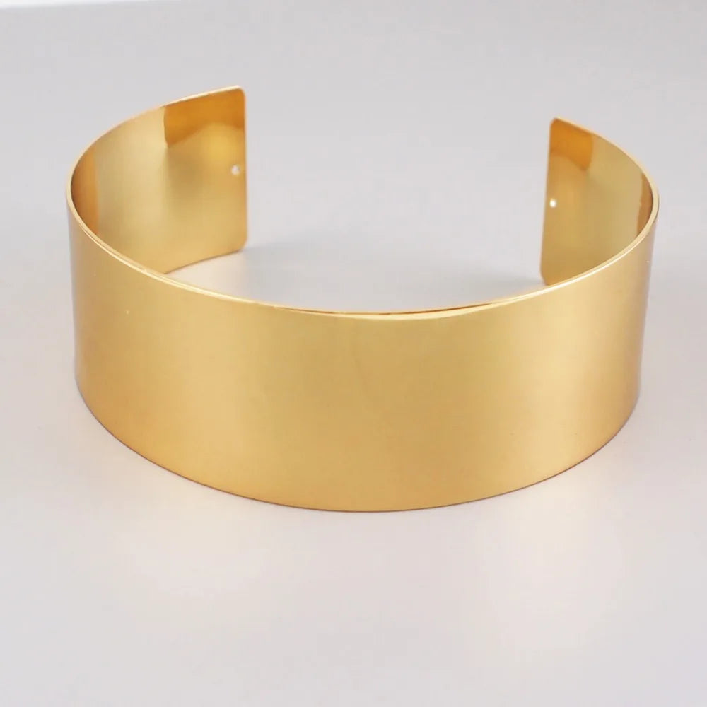 KDLUN African Bib Torques Chokers Necklaces For Women Statement Metal Geometric Collar Necklace Indian Jewelry Boho Design