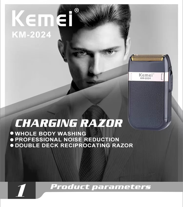 Kemei KM-2628 KM-678 KM-2024 Professional Electric Hair Clippers Beard Clipper Rechargeable Men's Shaver Hair Trimmer Kit