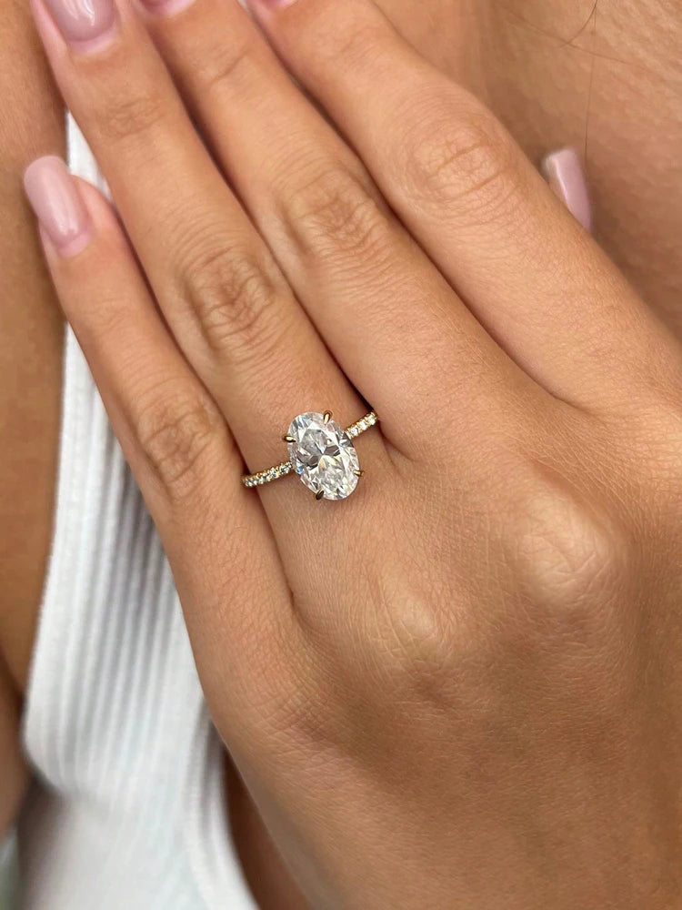 925 Sterling Silver Zirconia Gorgeous Shiny 1-5CT Oval Stone Ring For Women Engagement Wedding Luxury High Quality Fine Jewelry