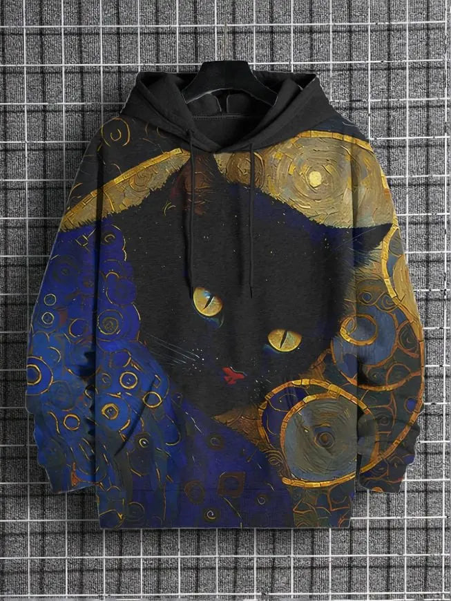 2026 Men's Hoodies Funny Cat Dinosaur UFO Art 3D Printed Cartoon Sweatshirt Men Women Tracksuit Oversized Casual Street Y2k Coat