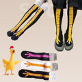 Men Women Funny 3D Chicken Socks Print Cartoon Cosplay High flexibility Thigh High Sock Cotton Fashion Thin Toe Feet Paws Stocks