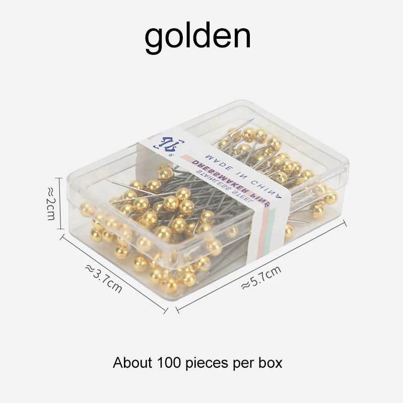 100pcs Sewing Pins for Fabric with Box Straight Pin Positioning Needle Household Craft Sewing Tools Jewelry DIY Decoration TMZ
