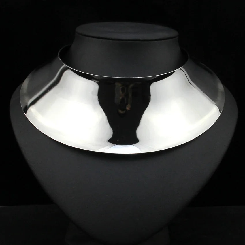 KDLUN African Bib Torques Chokers Necklaces For Women Statement Metal Geometric Collar Necklace Indian Jewelry Boho Design