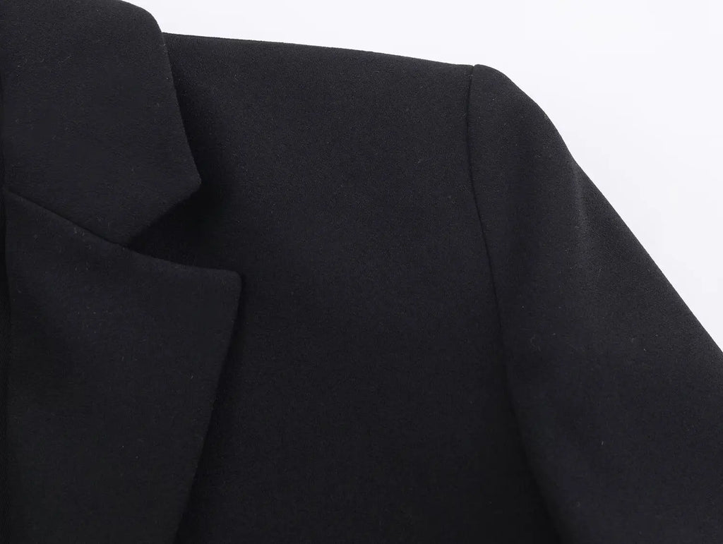 TFMLN 2026 Women Lace-trim Blazer Dress Fashion Notched Long Sleeve Pullover Causal Chic Dress Elegant Office Lady Pockets Dress