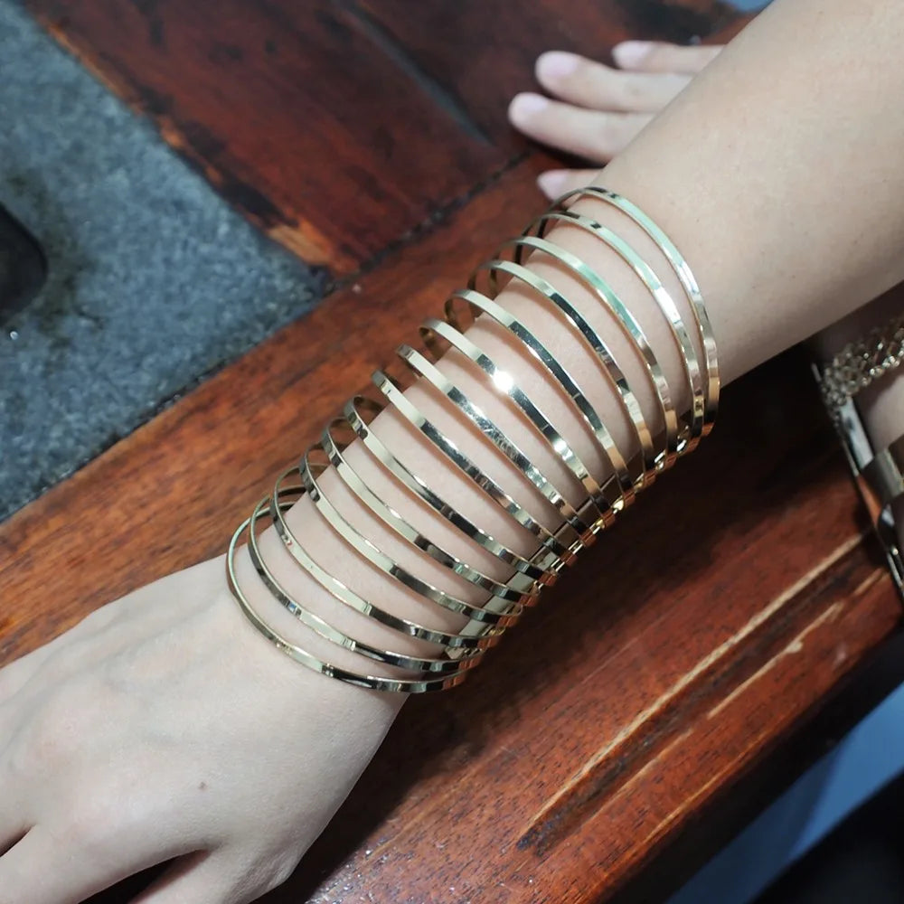 KDLUN African Bib Torques Chokers Necklaces For Women Statement Metal Geometric Collar Necklace Indian Jewelry Boho Design