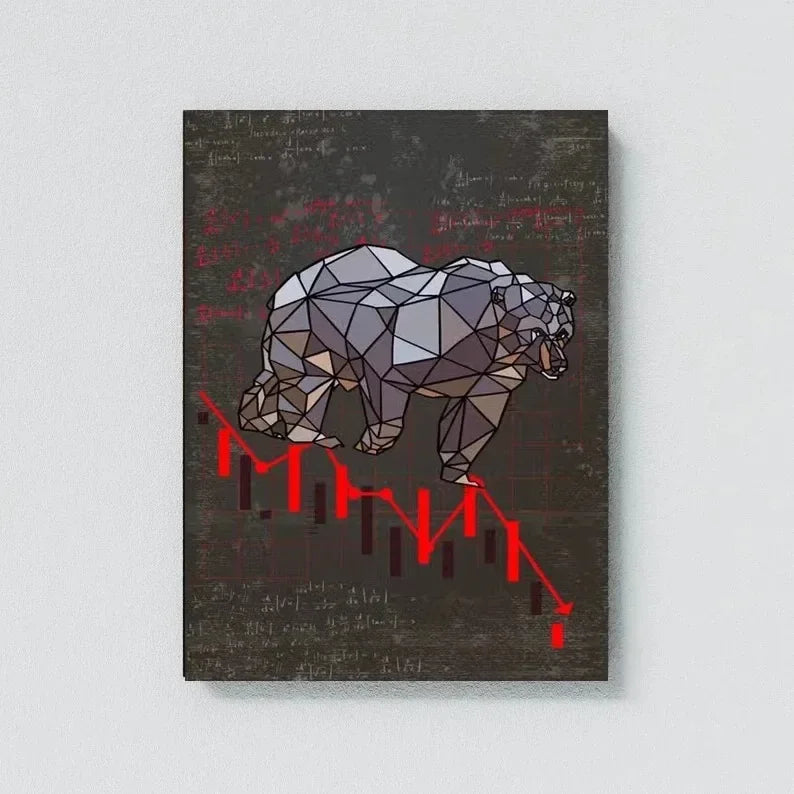 Neon Bulls&Bears Stock Market Trading Quotes Trust The Process and Ability Canvas Poster Wall Pictures Home Office Decor Gift