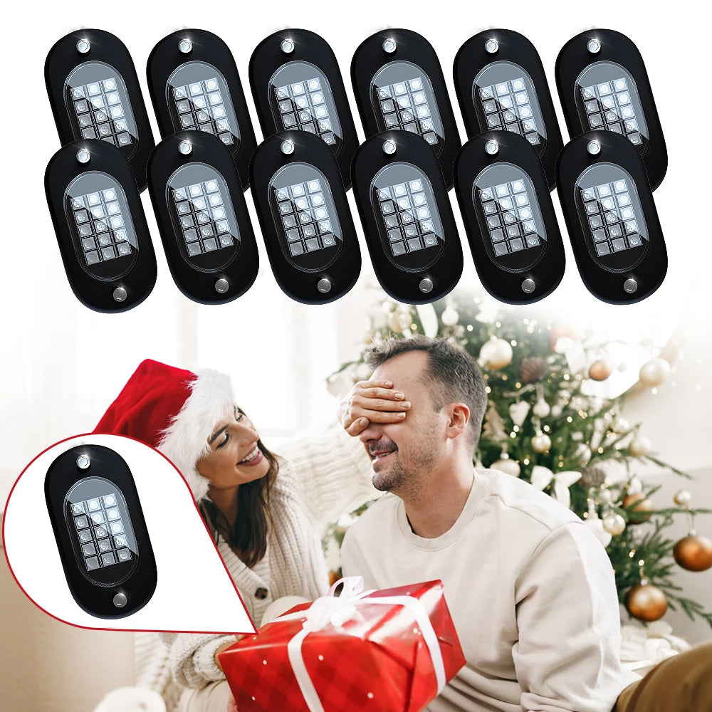 Honalia LED Rock Lights for Trucks 4/6/8/10/12 Pods RGB Truck Rock Lights Kits with App Control for ATV UTV RZR