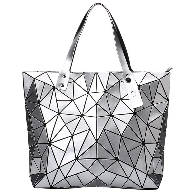 New Gold Handbags Bags For Women 2026 Summer Large Tote Bag Ladies Geometric Messenger Shoulder Bag Beach Luxury Designer Silver