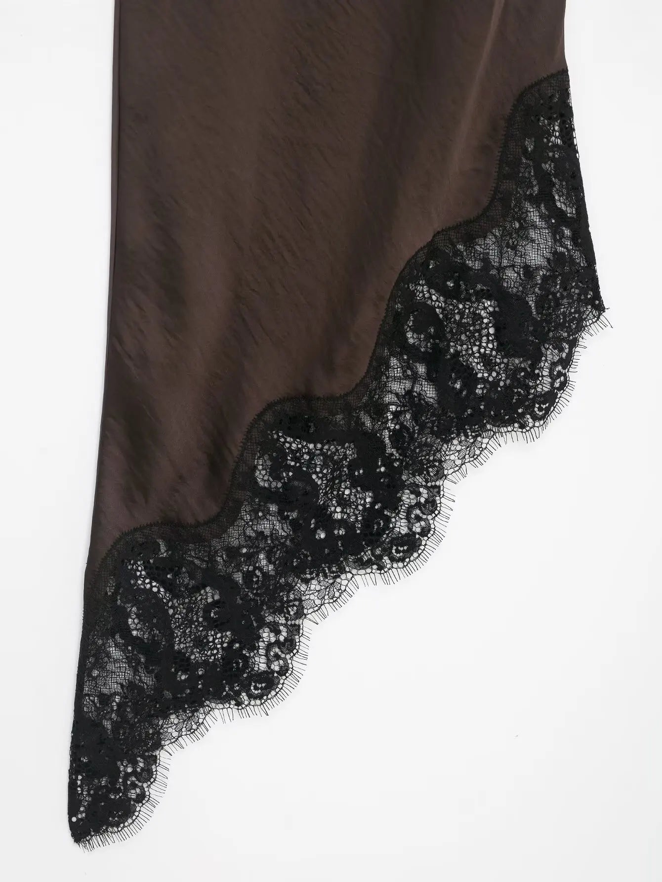 Women Lace Patchwork Sling Dress Casual Solid Color Sleeveless Irregular Hem High Street 2026 Summer Female Holiday Robe New