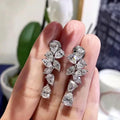 Huitan Brilliant Crystal Cubic Zirconia Hanging Earrings Women for Engagement Wedding Aesthetic Female Earrings Fashion Jewelry