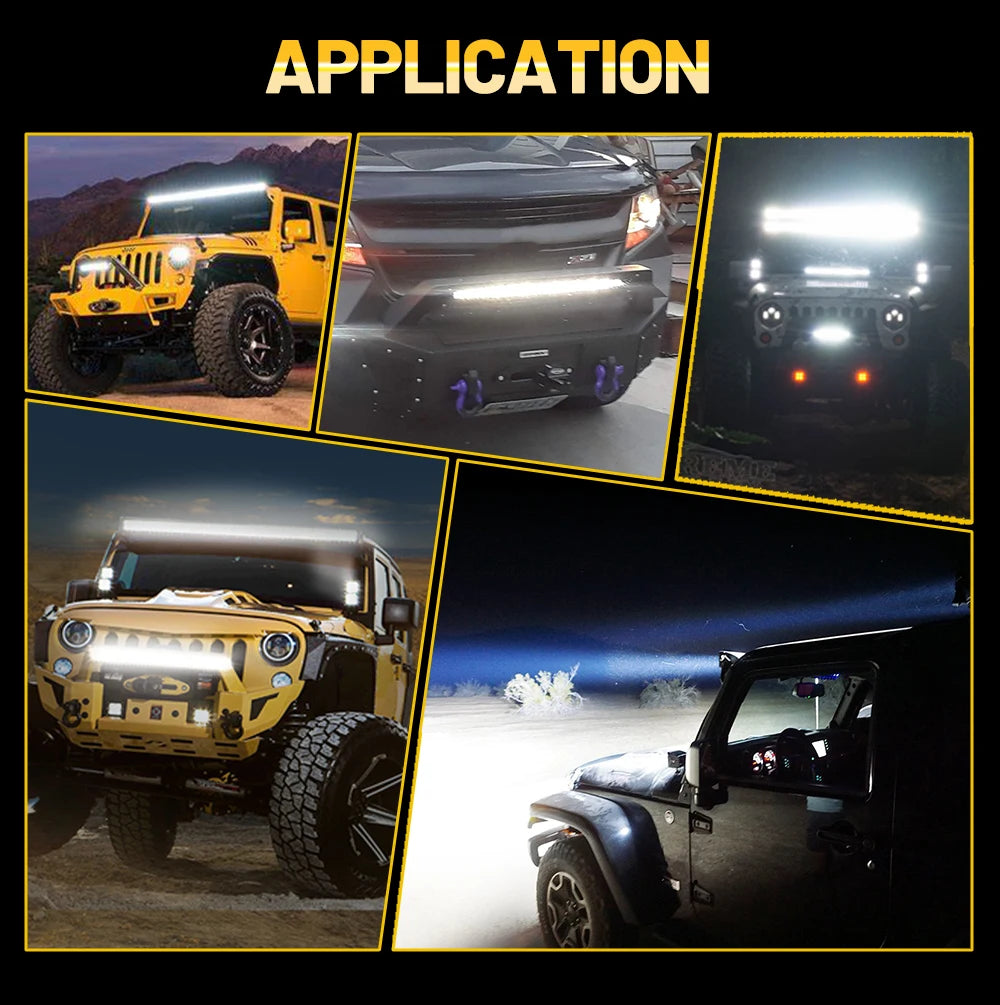 CO LIGHT 12"20"26"32"40" LED Light Bar 3-Rows 90000LM Flood Spot Offroad LED Driving Light for Pickup Truck SUV ATV UTV Boat 4x4