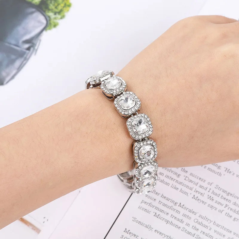 HNSP 13MM Wide Luxury Full Zircon Ice Tennis Hand Chain Bracelet For Men Gift Hip Hop Street Party Jewelry Accessories