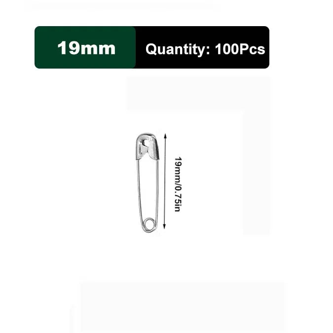 50/100Pcs Safety Pins 19/22/27/32/38/45/55mm Rust Resistant Silver Durable Safety Pins For DIY Crafts Sewing Accessories