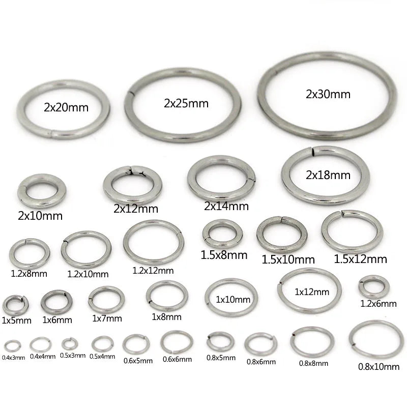 20-200Pcs 3-25mm Stainless Steel Open Single Loops Jump Rings Split Rings Connectors for DIY Jewelry Making Accessories Supplies